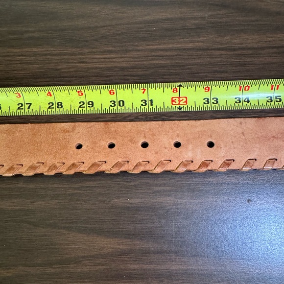Vintage Genuine Leather Oval Buckle Belt Brown Boho Western Small BxA - Picture 9 of 9